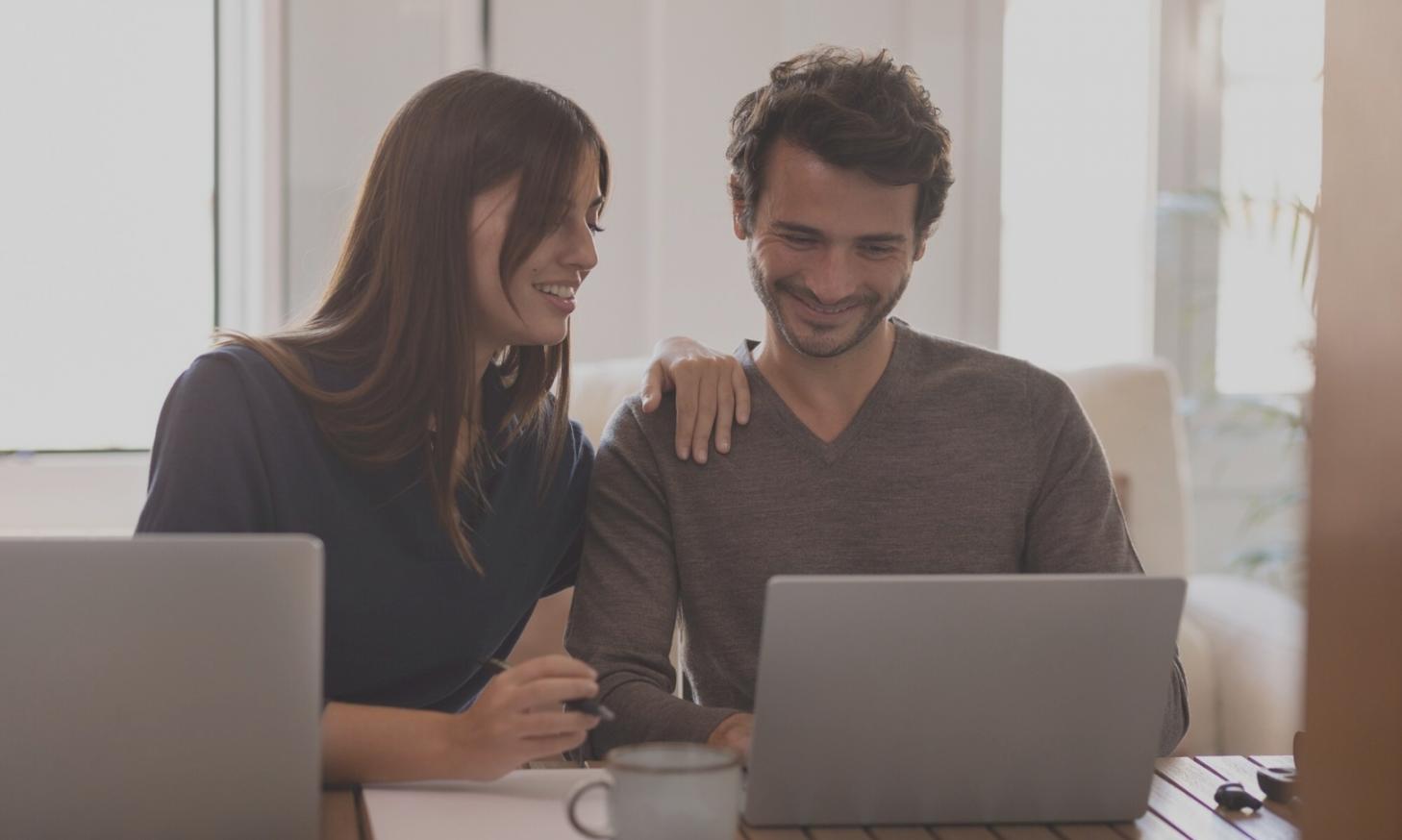 Financial analysis workspace with comparative data charts